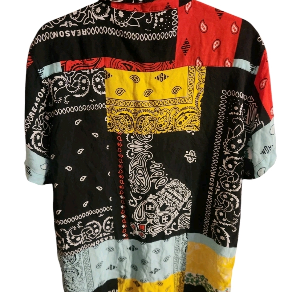 Reason Men's Multicolor Patchwork Shirt - image 2